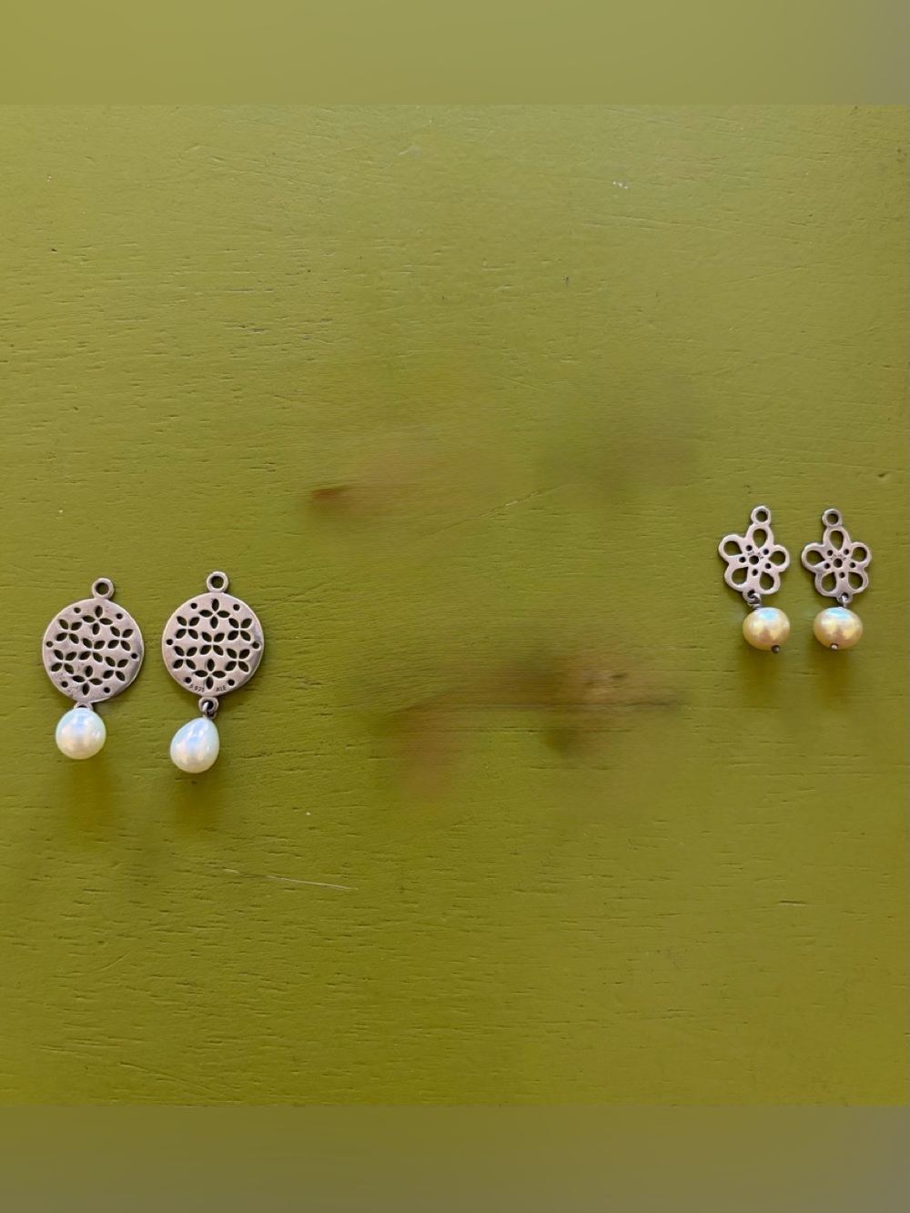 Sterling Silver Pearl Drop Earrings - White Pearl